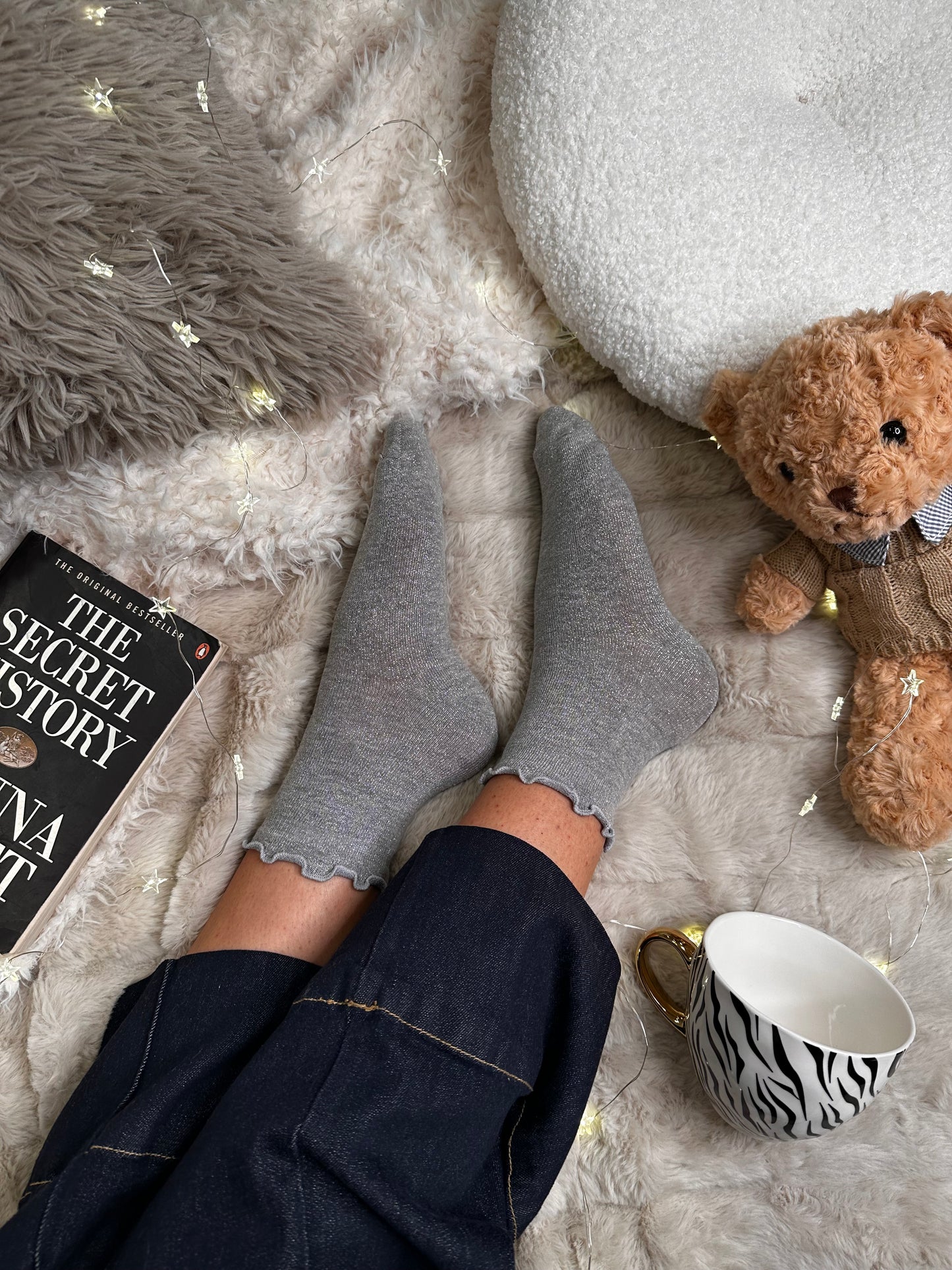 Paket 3 parov bleščečih nogavičk z volančki✨