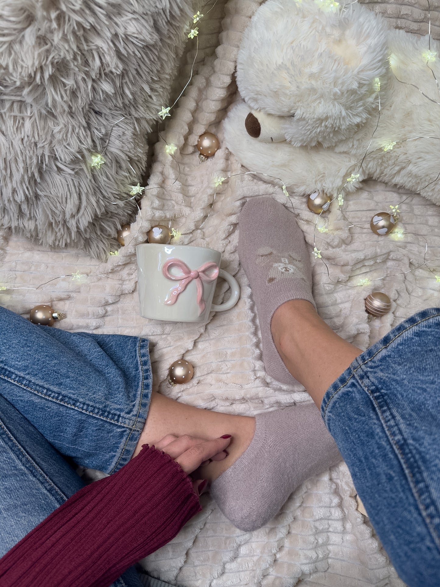 Paket 4 parov nizkih nogavičk z medvedkom🧸