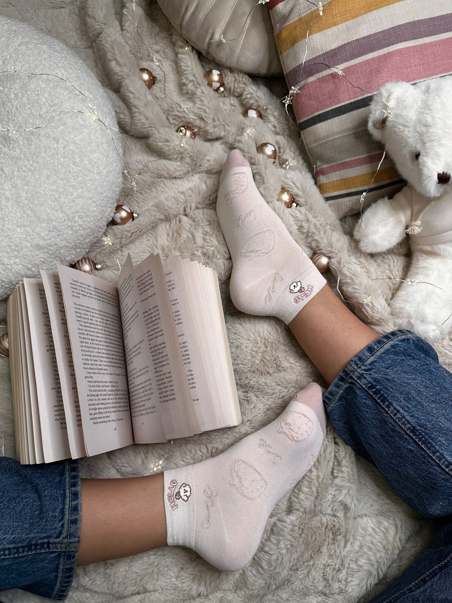 Paket 3 nizkih nogavičk roza/bele Jagode🍓