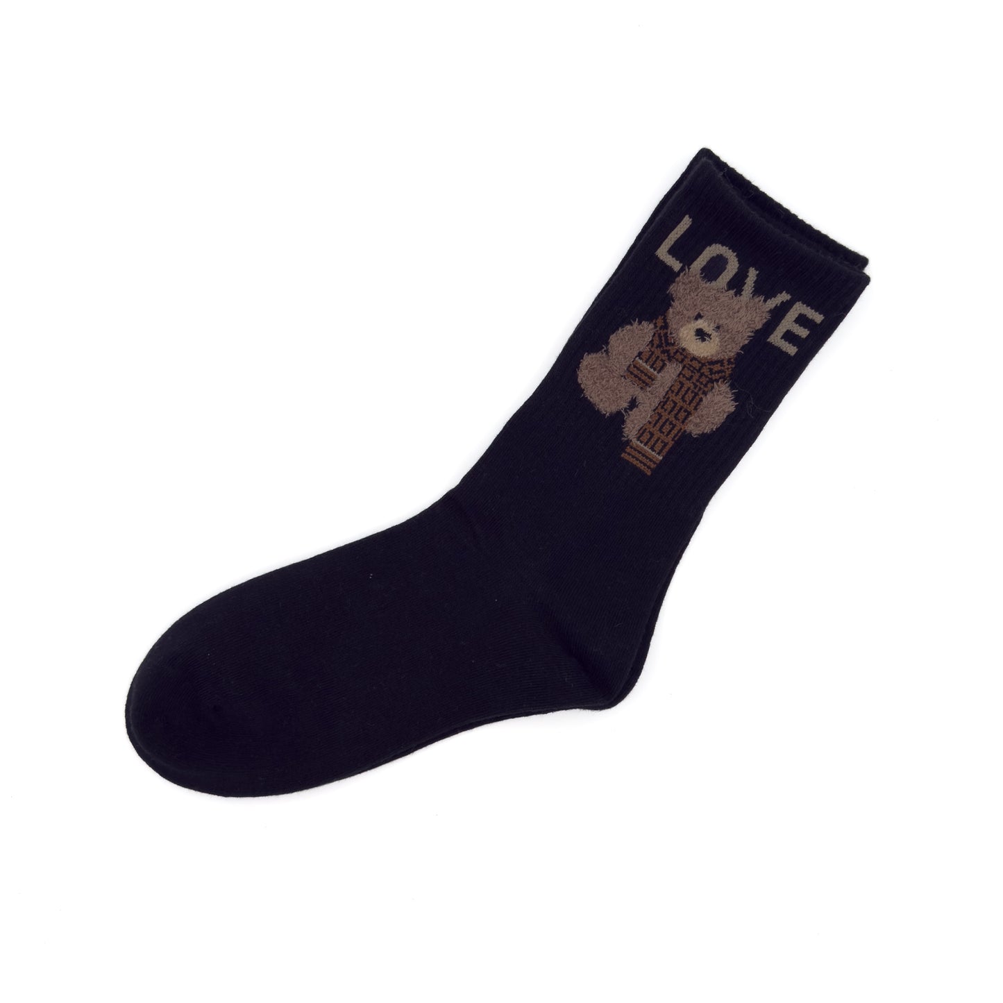 Par črnih nogavičk z medvedkom LOVE 🤎