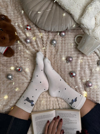 Paket 3 parov nogavičk s kužkom in vzorčki🐕