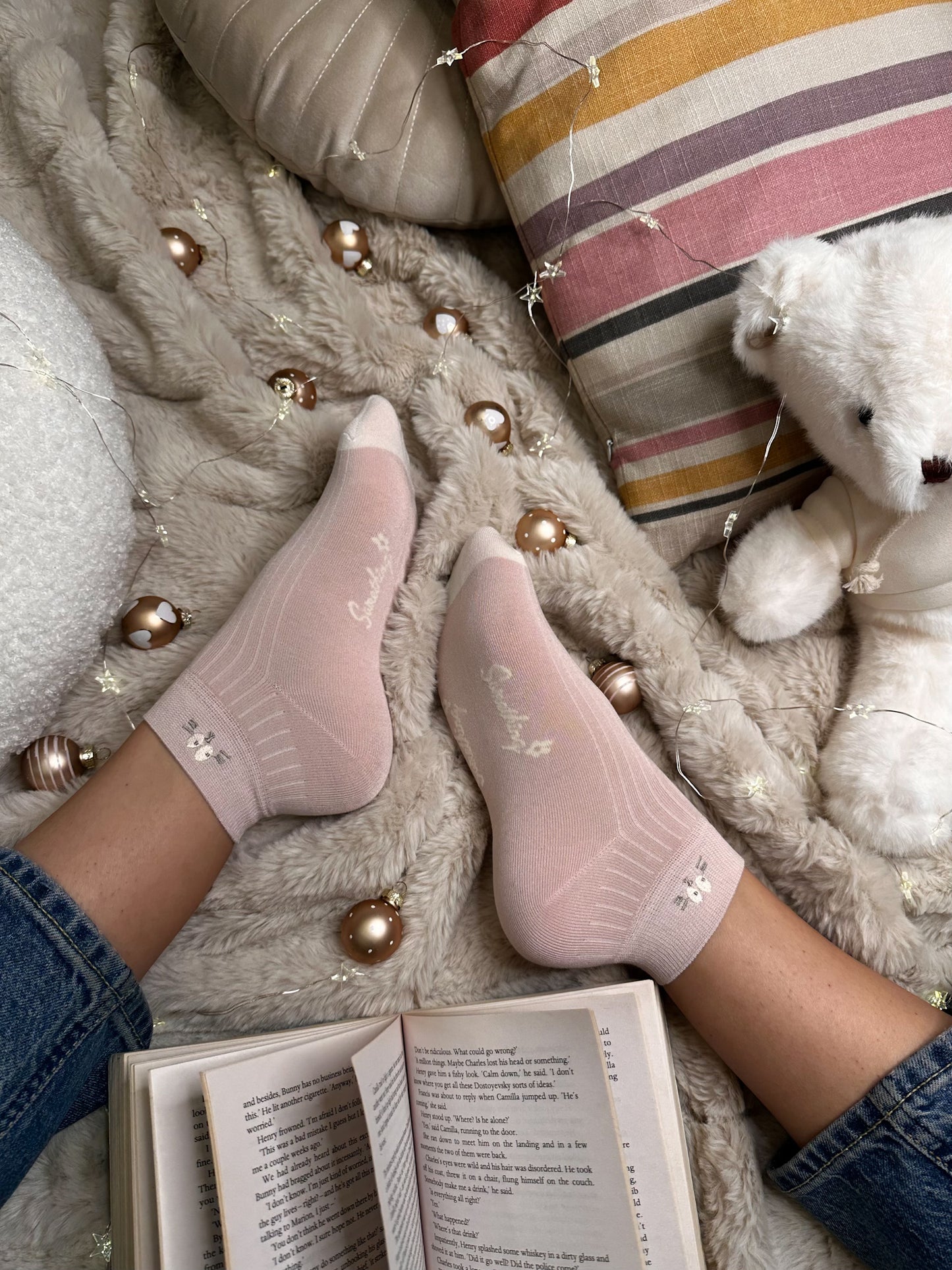 Paket 3 nizkih nogavičk roza/bele Jagode🍓