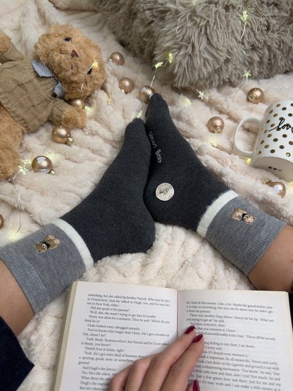 Paket 6 parov cozy naravnih volnenih nogavičk z vzorci🧸