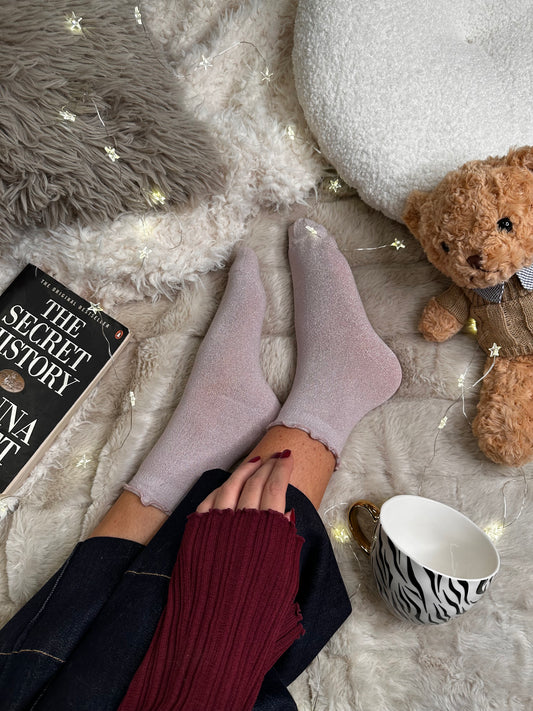 Paket 3 parov bleščečih nogavičk z volančki✨