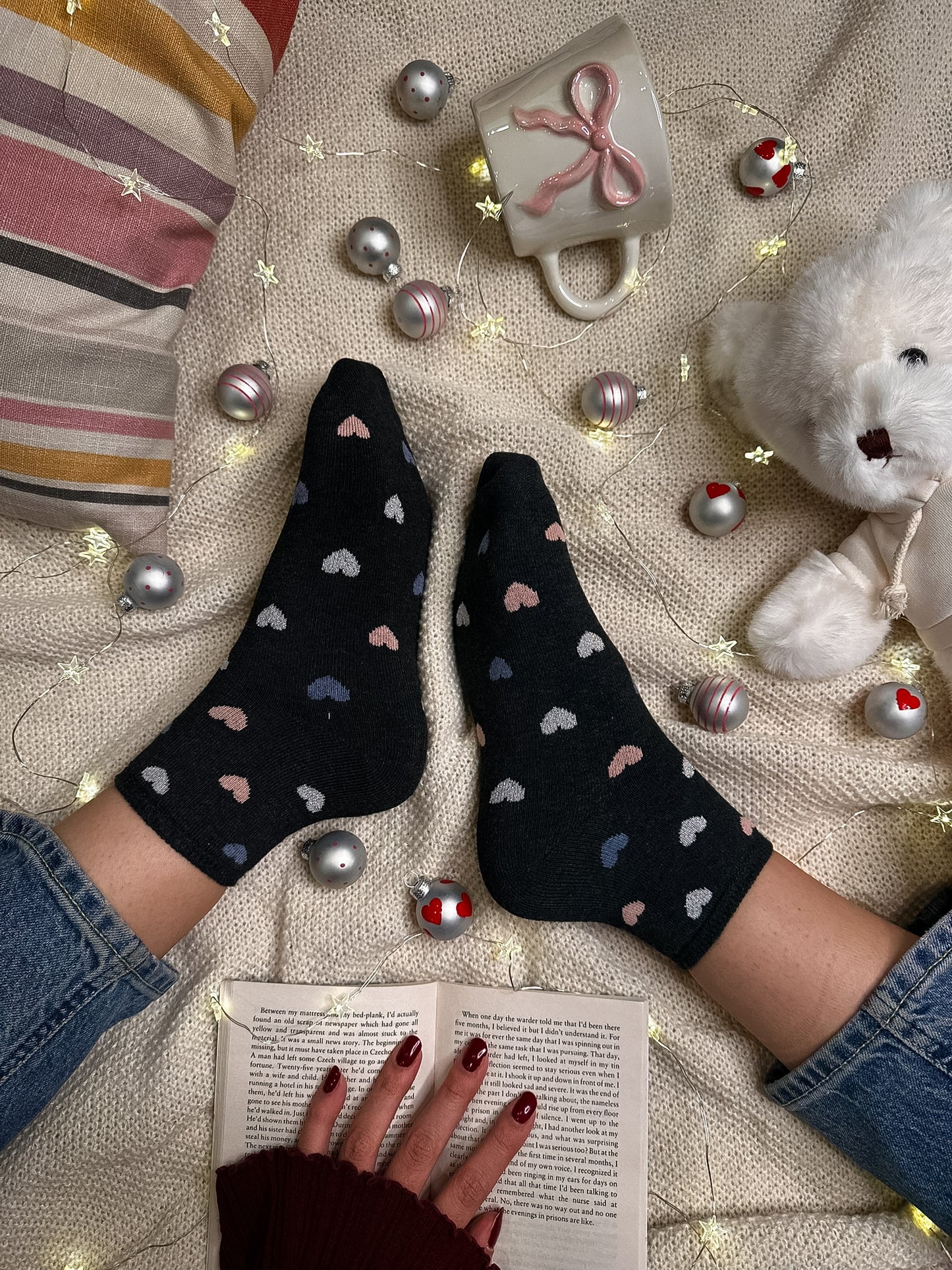 Paket 2 parov nizkih termo nogavičk z srčkom 💝