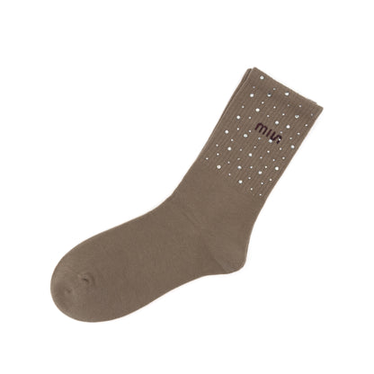 Par bež MIU nogavičk s kristalčki ✨