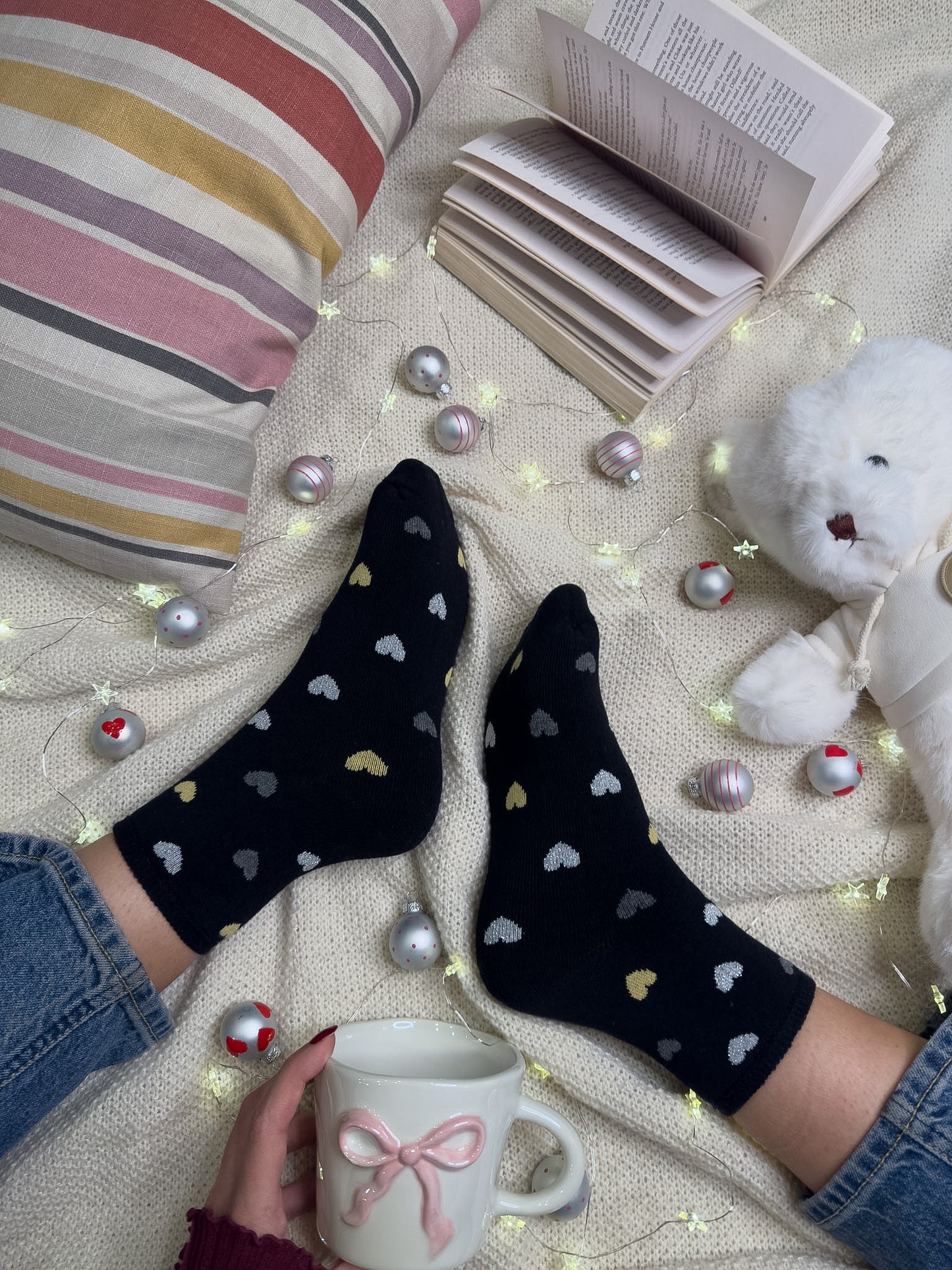 Paket 2 parov nizkih termo nogavičk z srčkom 💝