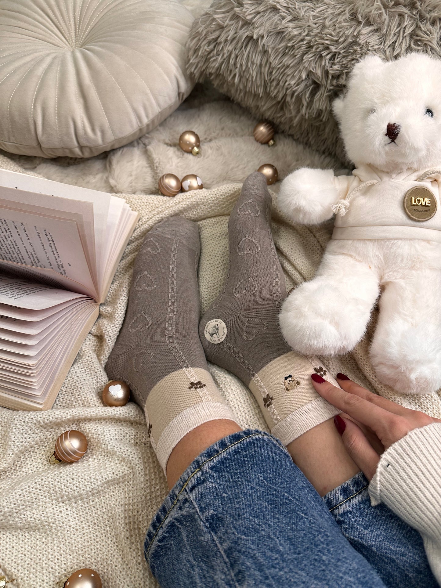 Paket 3 parov cozy naravnih volnenih nogavičk 🌸