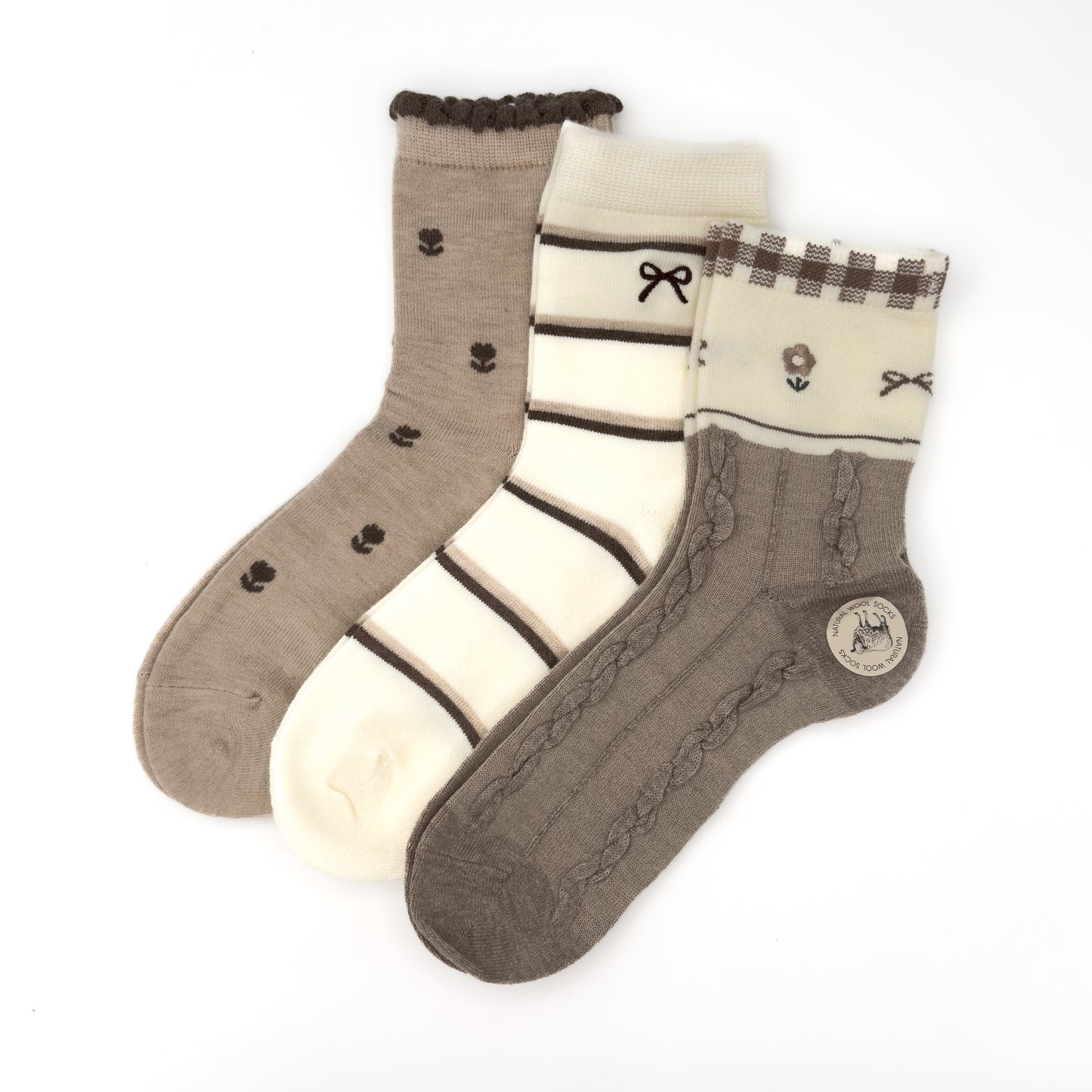 Paket 3 parov cozy naravnih volnenih nogavičk 🌸
