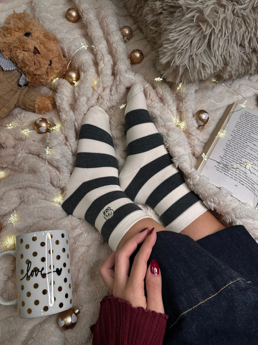 Paket 3 parov cozy naravnih volnenih nogavičk z vzorci🧸