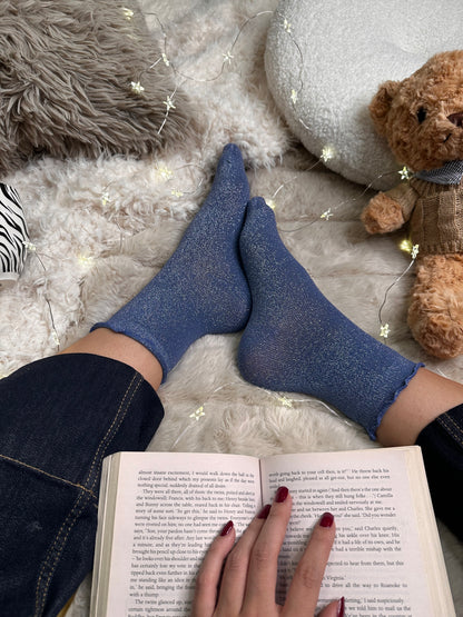 Paket 3 parov bleščečih nogavičk z volančki✨