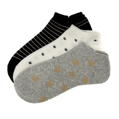 Paket 3 nizkih nogavičk srce/črtice/pikice❤️