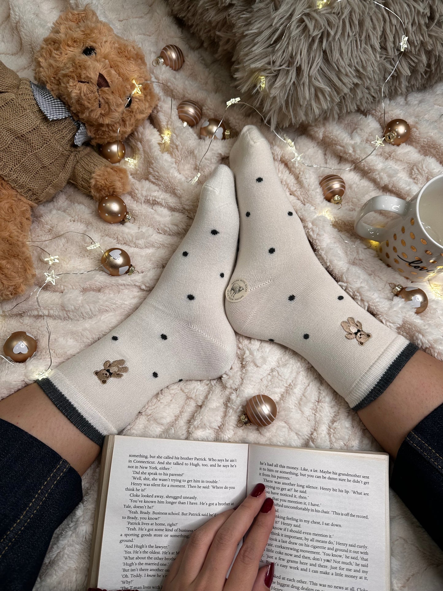 Paket 6 parov cozy naravnih volnenih nogavičk z vzorci🧸