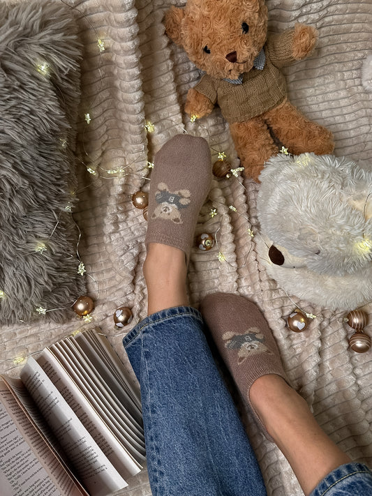 Paket 4 parov nizkih nogavičk z medvedkom🧸