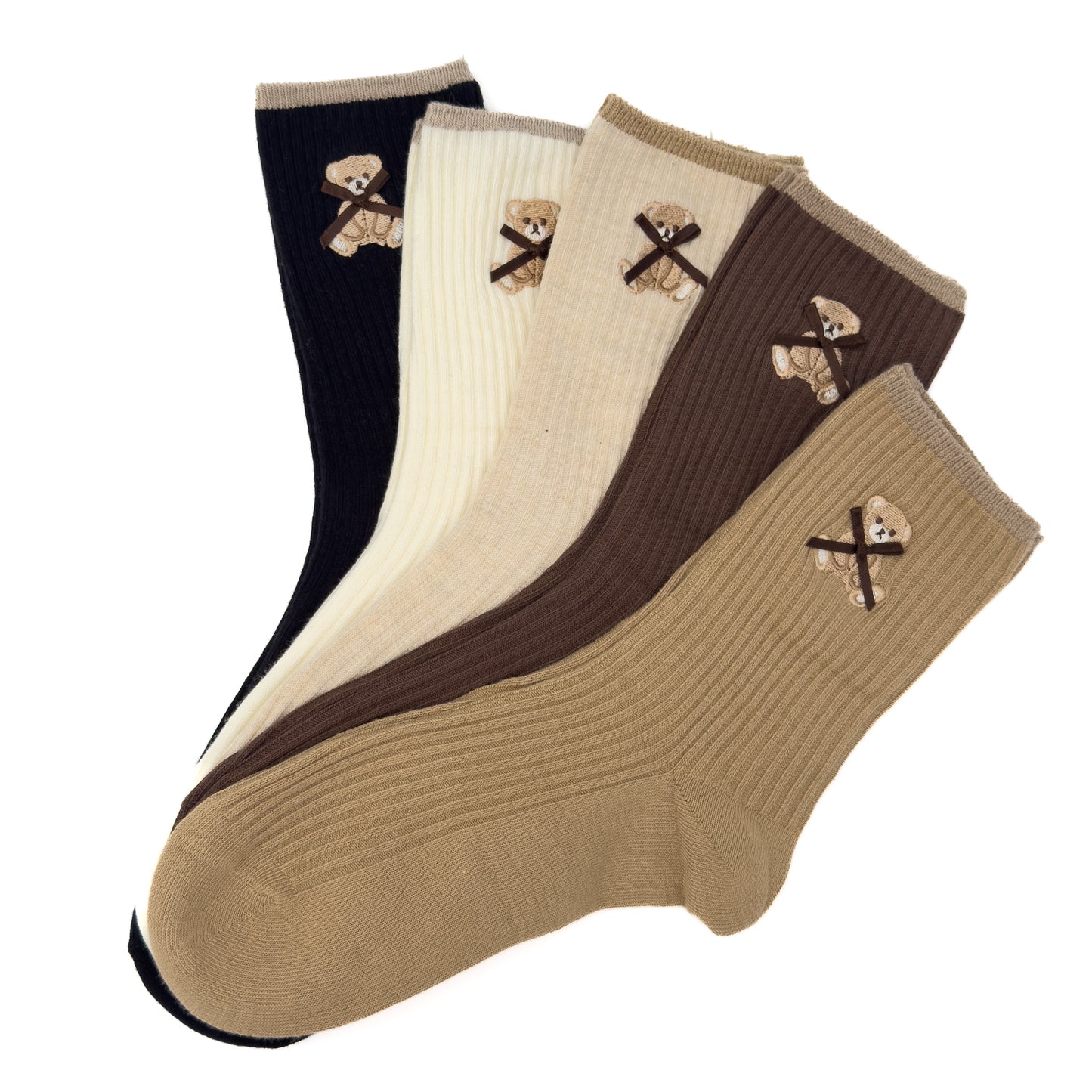 Paket 5 parov nogavic z medvedkom in mašnico 🐻/🎀