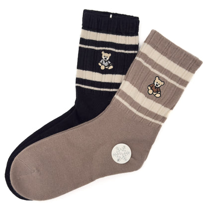 Paket 2 parov volnenih  termo nogavičk z medvedkom🧸